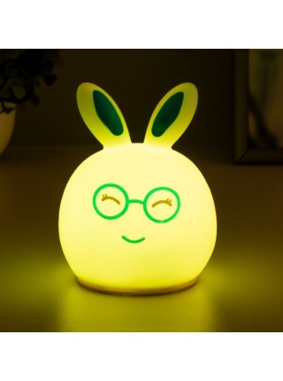 Светодиодный ночник из силикона LED Кролик (7 цветов, 3хАА)